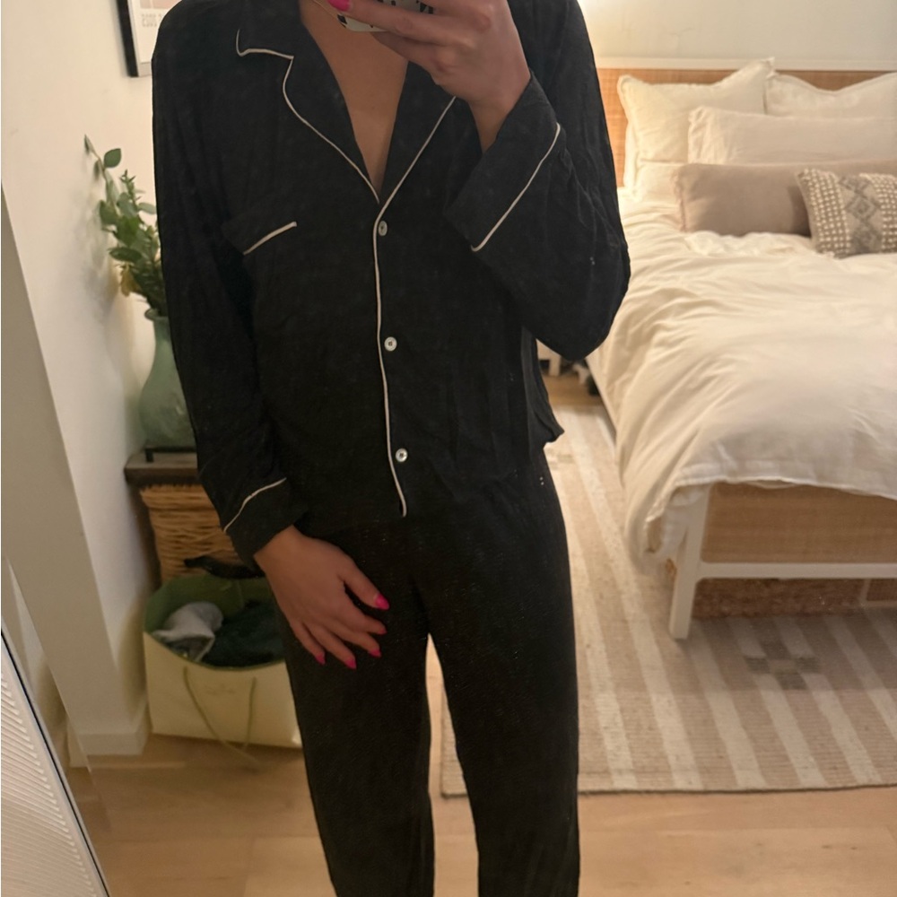 Eberjey Charcoal Grey Gisele TENCEL™ Modal Long PJ Set | Small - Picture 1 of 3